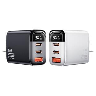 能适30w充电器头三口数显快充线20w双口多功能双typec适用华为苹果pd手机插头通用闪充9V5v3a多口多孔安卓usb