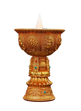 藏式八吉祥LED电子酥油灯