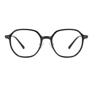 明月眼镜女超轻多边形钛合金腿近视眼镜有度数光学眼镜透茶A7207