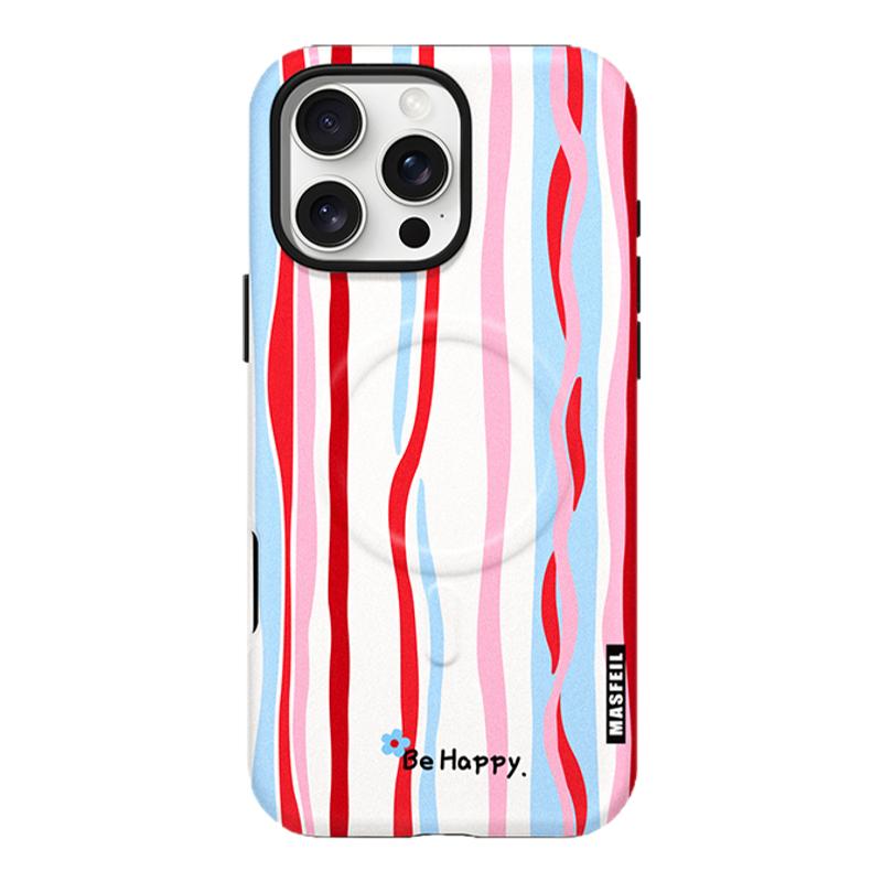 MASFEIL × 艺术条纹适用苹果17Promax手机壳新款Lo8磁吸支点支架iPhone16Pro套高级感15简约创意好看女14pm