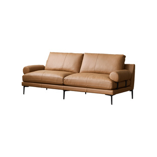 zolle洛夫沙发/进口头层牛皮油蜡皮复古中古风客厅直排沙发小户型