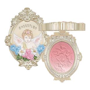 cheerflor天使浮雕腮红高光修容三合一官方三色腮红收缩色膨胀色