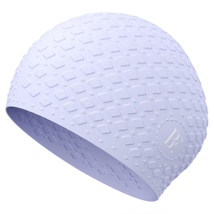 BE范德安硅胶泳帽女长发专用防水舒适白色游泳帽