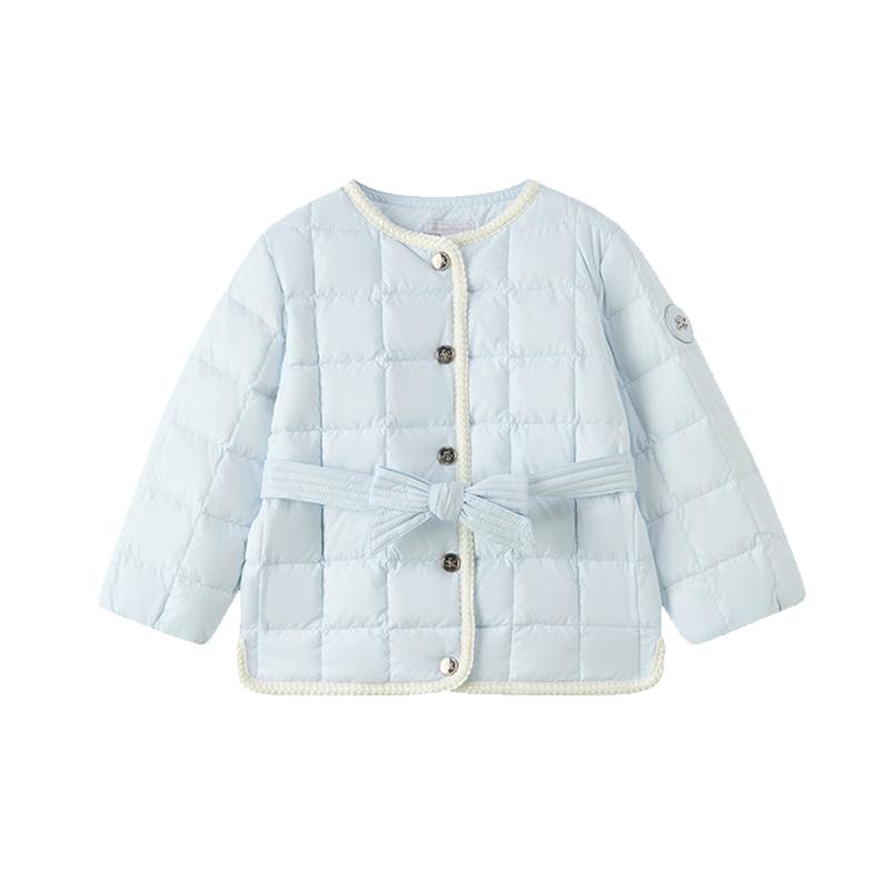 tartineetchocolat法国巧克力童装26秋冬新款女童圆领鹅绒羽绒服
