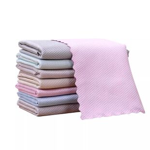 鱼鳞抹布加厚加大擦玻璃专用无痕保洁无水印厨房吸水不掉毛鱼鳞布