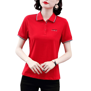 中老年女装运动服洋气显瘦中年妈妈夏装套装翻领短袖t恤两件套女