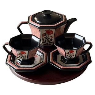 中古风牡丹花窗陶瓷茶具套装高档下午茶水杯咖啡杯乔迁礼物伴手礼