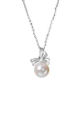 西大班施家澳白蝴蝶结珍珠项链