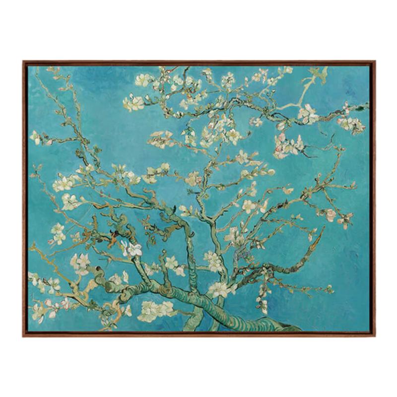 新品梵高《杏花》杏花盛開現(xiàn)代客廳背景墻裝飾畫臥室餐廳油畫掛畫