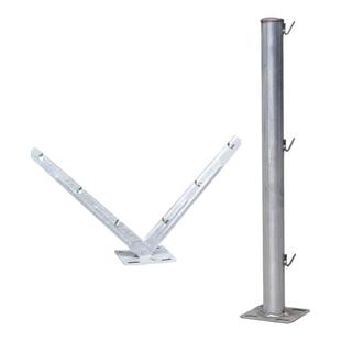 高铁刀片刺绳滚笼围墙专V型底盘支架立柱圆管立柱刺绳立柱围栏