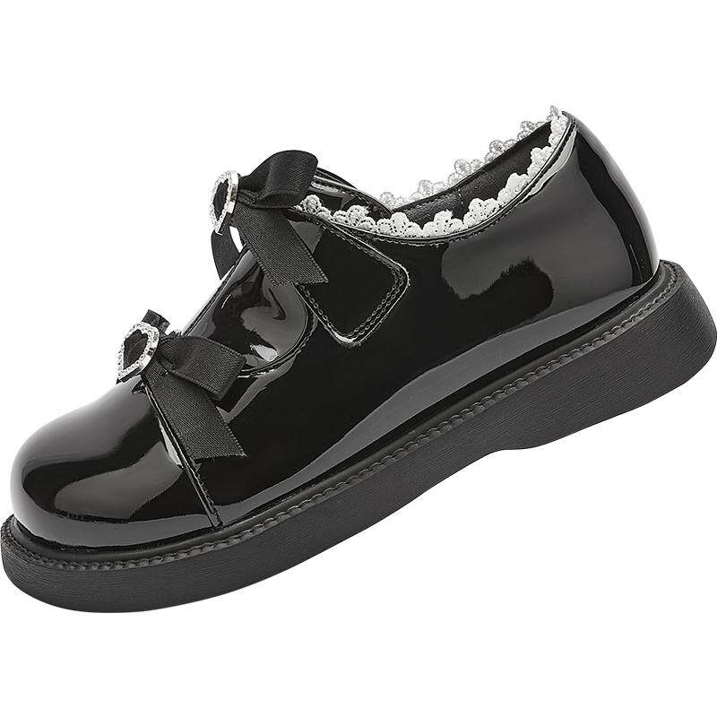 【balaOne】巴拉巴拉女童公主鞋亮面小皮鞋春秋2026新蝴蝶结新年