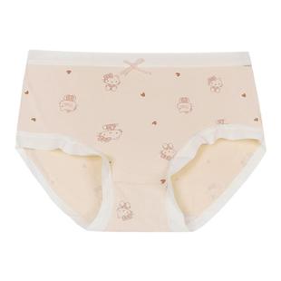 馨帮帮Bra 甜美可爱卡通猫咪冰丝内裤女纯棉裆透气抑菌学生三角裤