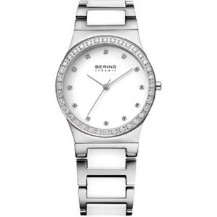 bering白令丹麦进口时尚石英表陶瓷女士手表镶钻防水表时装女表