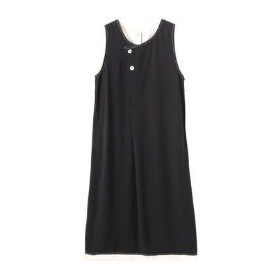 撞色拼接连衣裙女西町村屋