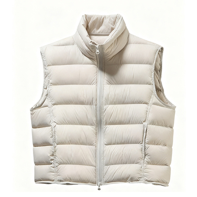 排骨短款立领90绒羽绒服马甲背心