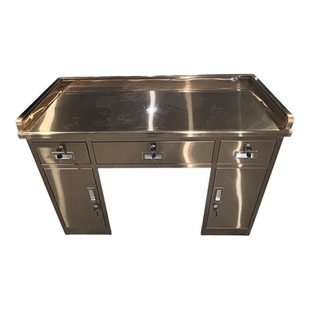 304不锈钢加厚办公桌车间工作台带抽屉医疗实验室操作台电脑桌