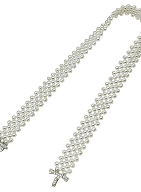 珍珠项链女小众设计编织锁骨链