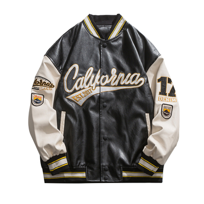 美式潮牌pu皮春秋季飞行员夹克