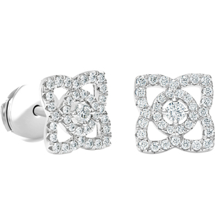 De Beers 戴比尔斯 Enchanted Lotus 莲花18K白金钻石耳钉