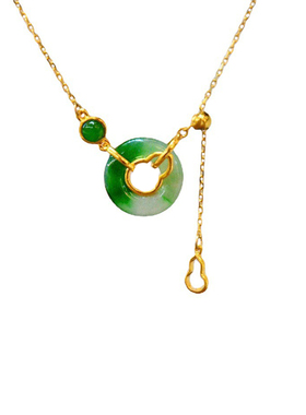 【福禄平安】冰种阳绿玉髓平安环项链女轻奢小众百搭高级感锁骨链