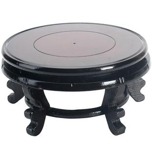 花盆底座高脚鱼缸葫芦摆件奇石鱼缸花瓶垫底承重圆形木质托架托盘