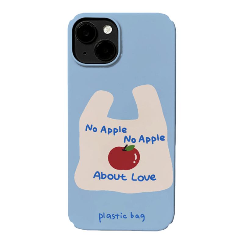 ins插画蓝色塑料袋手机壳硬壳全包按键适用苹果iPhone15promax菲林手机壳16pro磨砂12亮面全包13小众软壳16