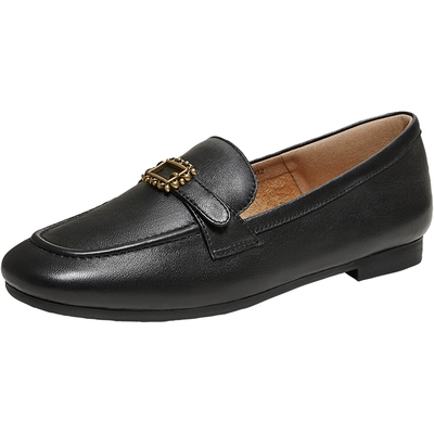 TATA他她平底小皮鞋女真皮软底不累脚乐福鞋单鞋2026新款7QCC8AA6