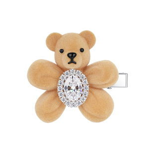 YVMIN尤目 乐园系列植绒小熊花朵宝石发夹发卡bb夹新年生日礼物