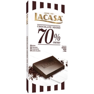 Lacasa乐卡莎黑巧克力100g排块*4西班牙欧式进口零食