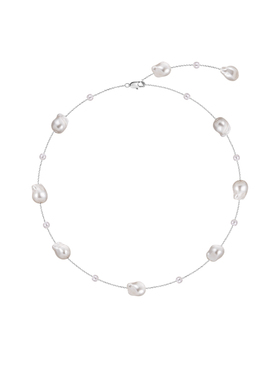 欧比雅比OUBIYABI假日满天星锁骨链仿巴洛克珍珠项链短款颈链小众