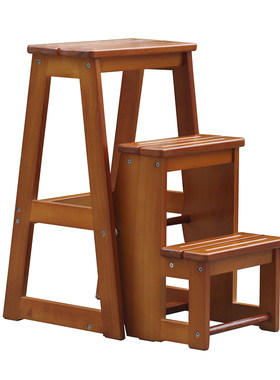 特价包邮三层楼梯凳全实木可收缩