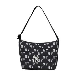 【自营】MLB单肩包新款男女包休闲包拎包黑色老花通勤包3ABQM015N