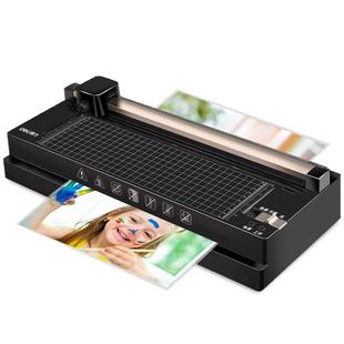 得力14377切刀过塑机A3A4照片塑封机办公商用家用小型过胶机封膜机3寸5寸6寸7寸8寸压膜机热裱覆膜机带裁纸刀