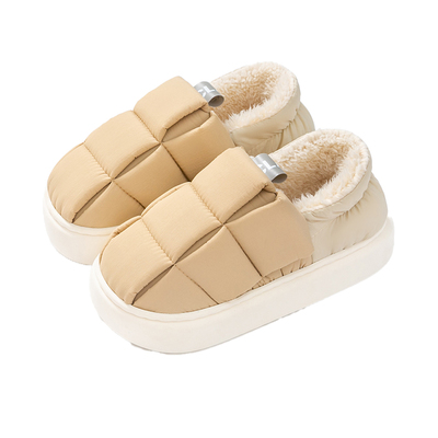 豆腐块棉拖鞋女冬季外穿包跟棉鞋