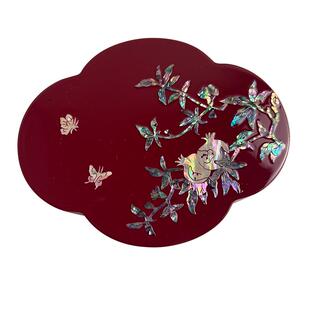 扬州漆器厂漆花非遗文创螺钿海棠窗花磁吸首饰盒收纳盒子2024新款