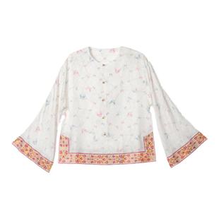 JINYU矜羽(既明)三经绞罗彩花萝衬衣新中式时尚春季百搭上衣女