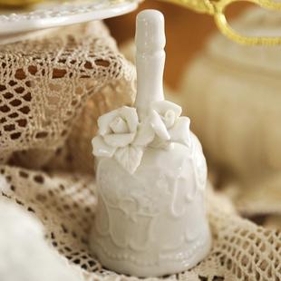 法式 浮雕陶瓷餐铃餐厅吧台捏花手摇传菜铃铛家居摆件拍摄提醒铃