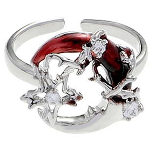 腥红之月戒指女款小众设计轻奢高级独特暗黑原创食指戒节日礼物