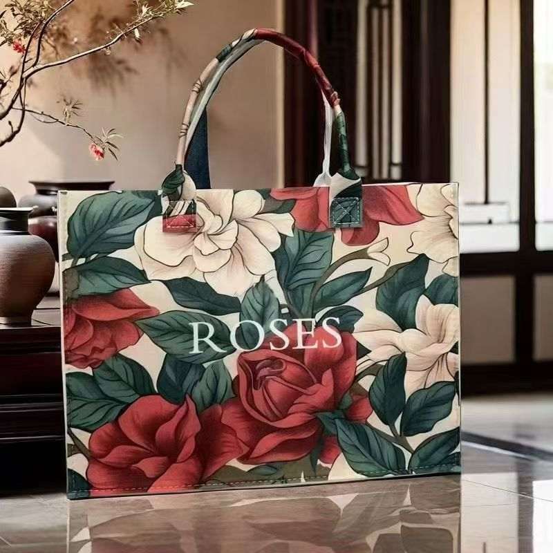 高级感森系大容量手提包单肩包便携大容量轻奢精致原创毛毡法式