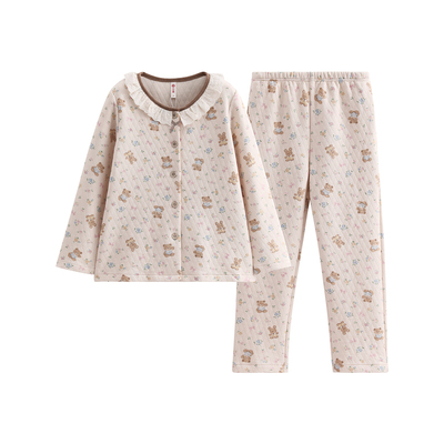 芬腾女士秋冬季空气棉夹层睡衣