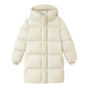 巴拉巴拉女童鹅绒羽绒服儿童中长款外套大童加厚上衣2025冬装新款