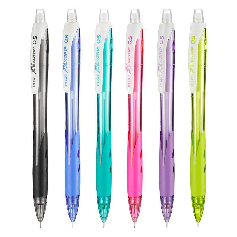 日本Pilot百乐HRG-10R乐彩自动铅笔0.5彩色透明杆小清新活动铅笔小学生写字手绘用不易断铅芯笔尾带橡皮擦