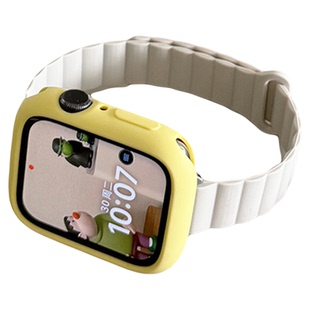 磁吸硅胶细款拼色保护壳iwatch表带se适用Applewatch苹果s9手表s8