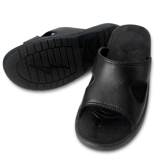 防静电拖鞋PU加厚软底黑色夏季透气男女无尘车间洁净工作鞋踩屎感