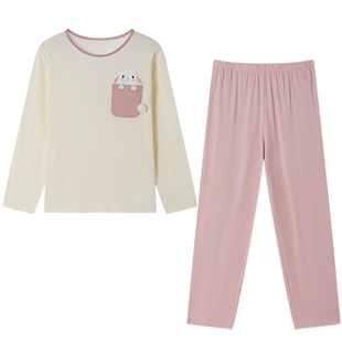 顶瓜瓜女睡衣长袖顶呱呱官方旗舰店女士家居服可出门休闲春夏薄款