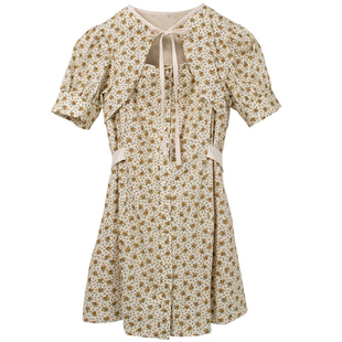 gulufen夏季新品金智秀维C柒柒同款打歌服复古可爱小碎花连衣裙