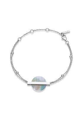 L’ATELIER S.Y.F天然白贝母轴心银戒指小众设计时尚简约大气轻奢