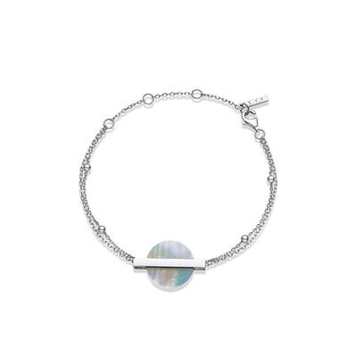 L’ATELIER S.Y.F天然白贝母轴心银戒指小众设计时尚简约大气轻奢