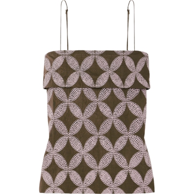 Faithfull The Brand 春夏女花色露肩吊带巴里纱上衣