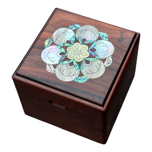 浮光木间 螺钿首饰盒贝壳镶嵌新中式高档实木收纳盒结婚送礼收藏